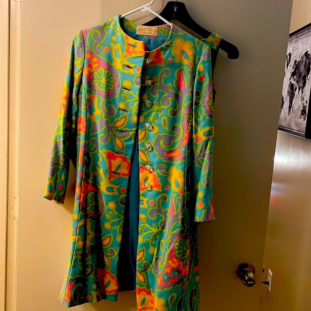 Mam’selle by Betty Carol.  1960’s vintage coat with dress small petite